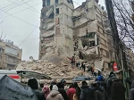 A building destroyed by the Syria earthquake. csi