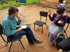 Joel Veldkamp interviews a victim of Boko Haram at an IDP camp in Jos. csi